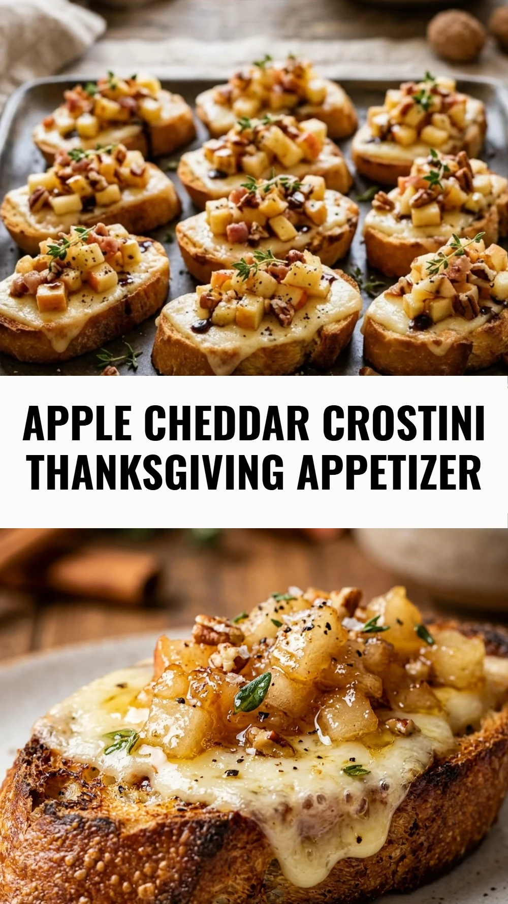 Apple Cheddar Crostini Thanksgiving appetizer