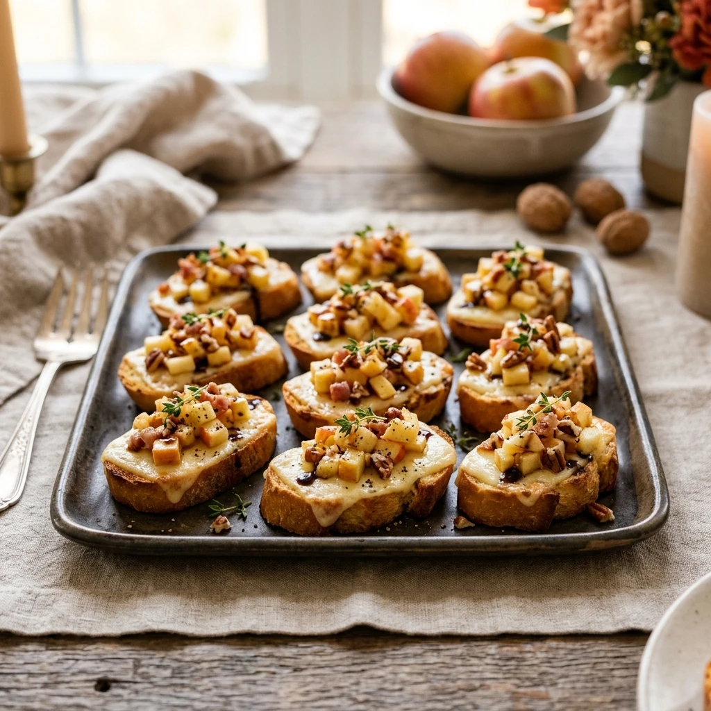 Apple Cheddar Crostini Thanksgiving appetizer