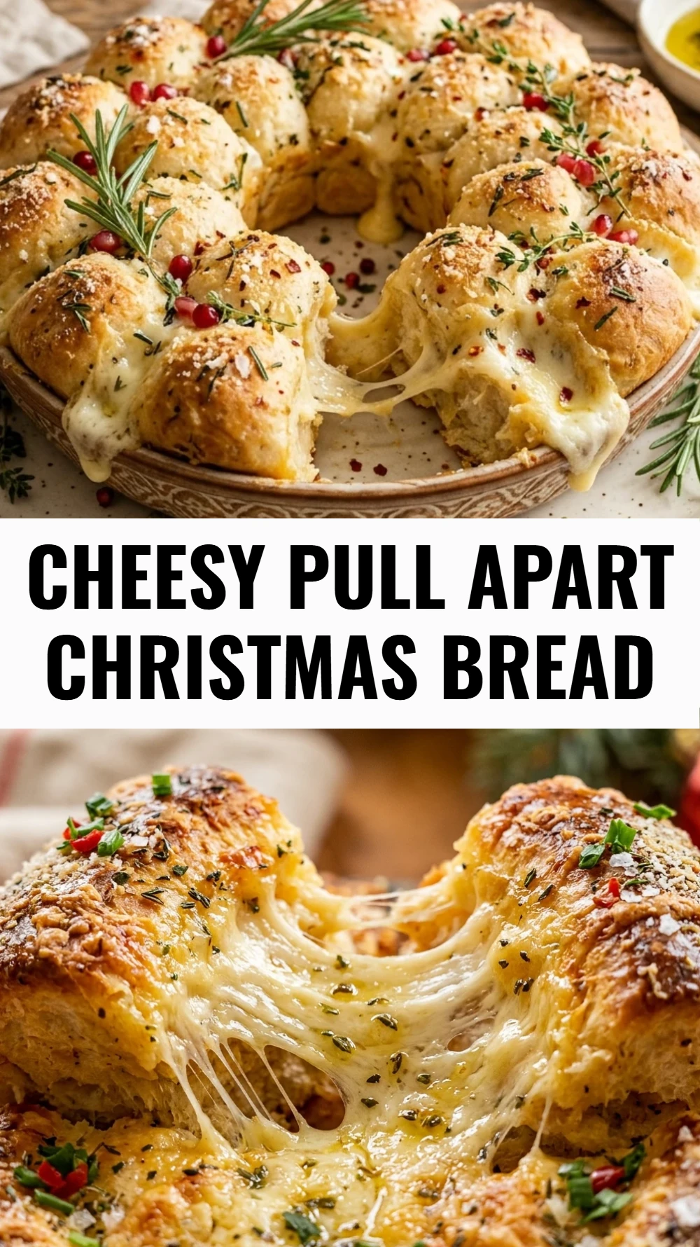 Cheesy Pull Apart Christmas Bread