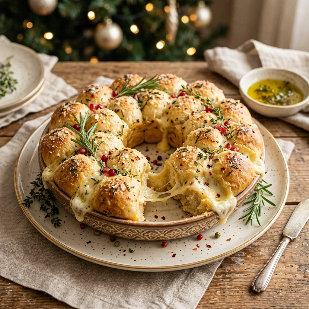 Cheesy Pull Apart Christmas Bread