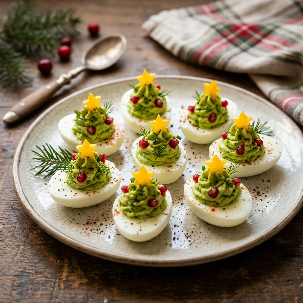 Christmas Tree Deviled Eggs