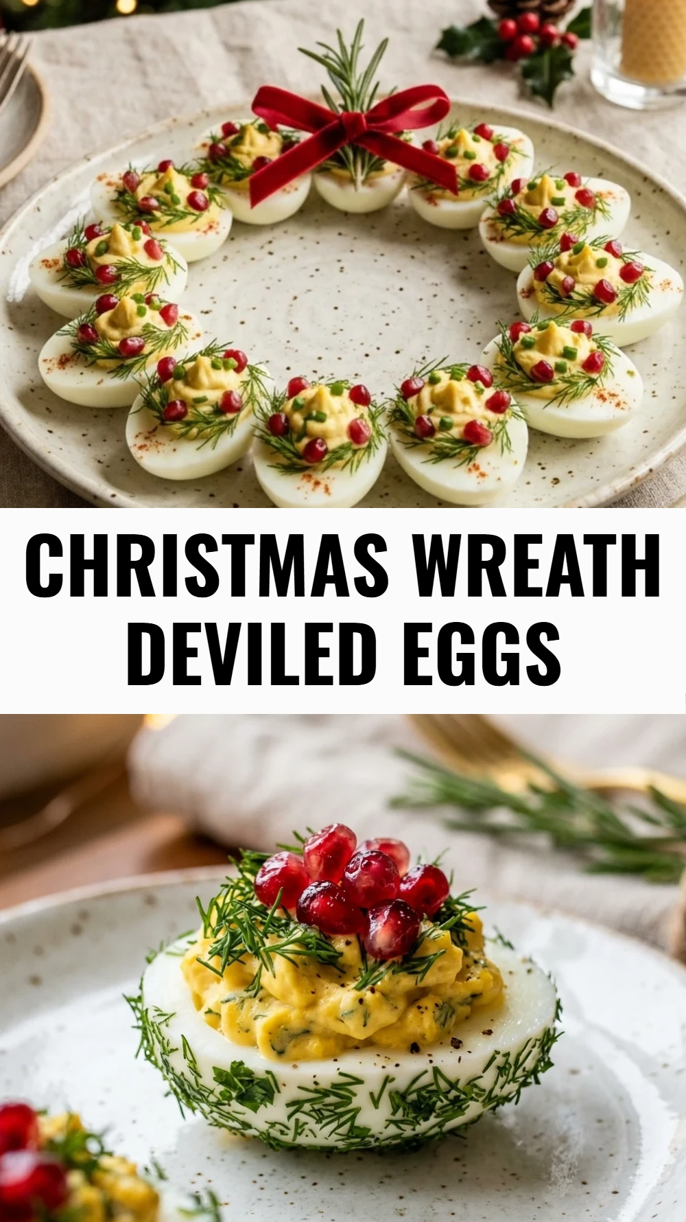 Christmas Wreath Deviled Eggs
