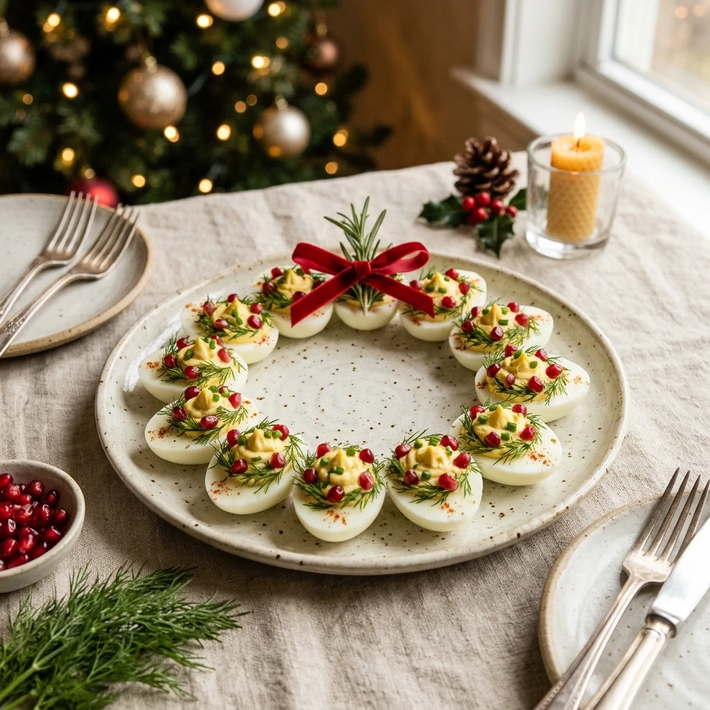 Christmas Wreath Deviled Eggs