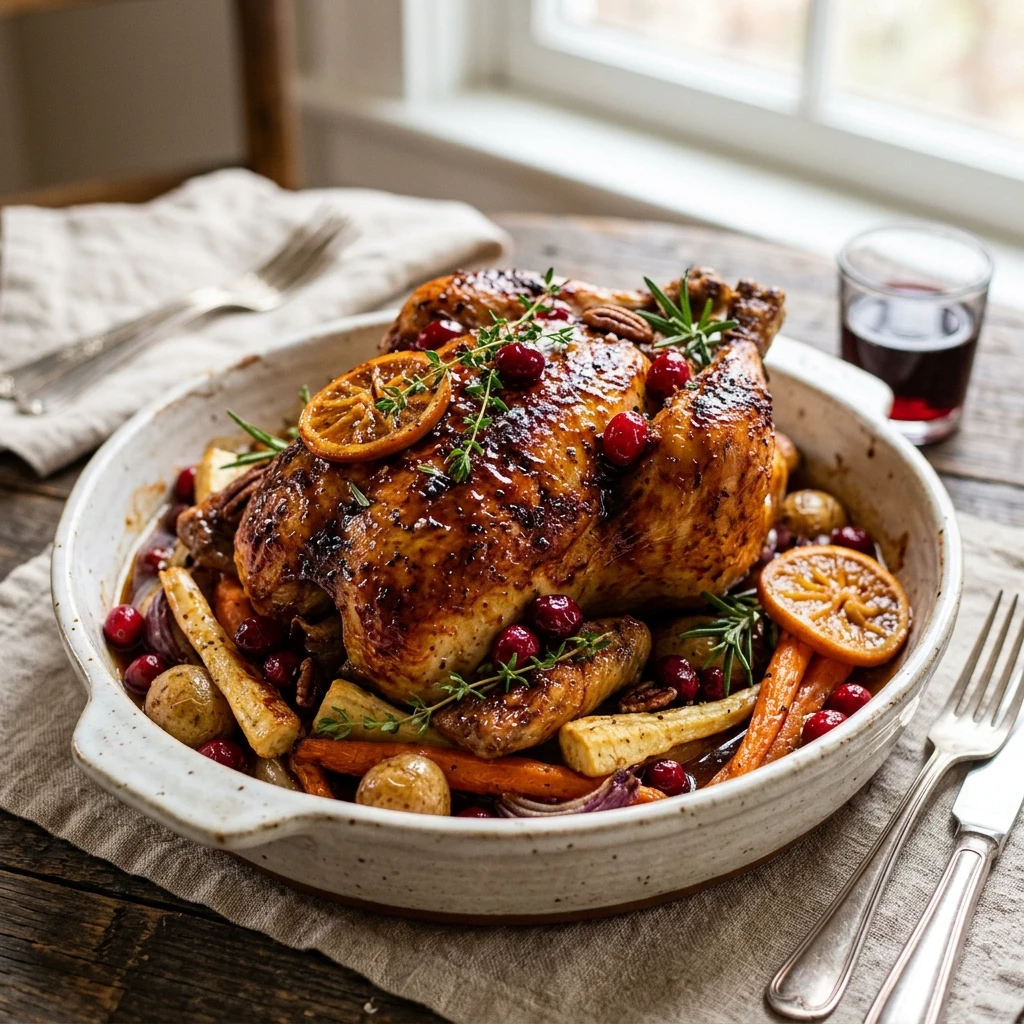 Cranberry Maple Roast Chicken