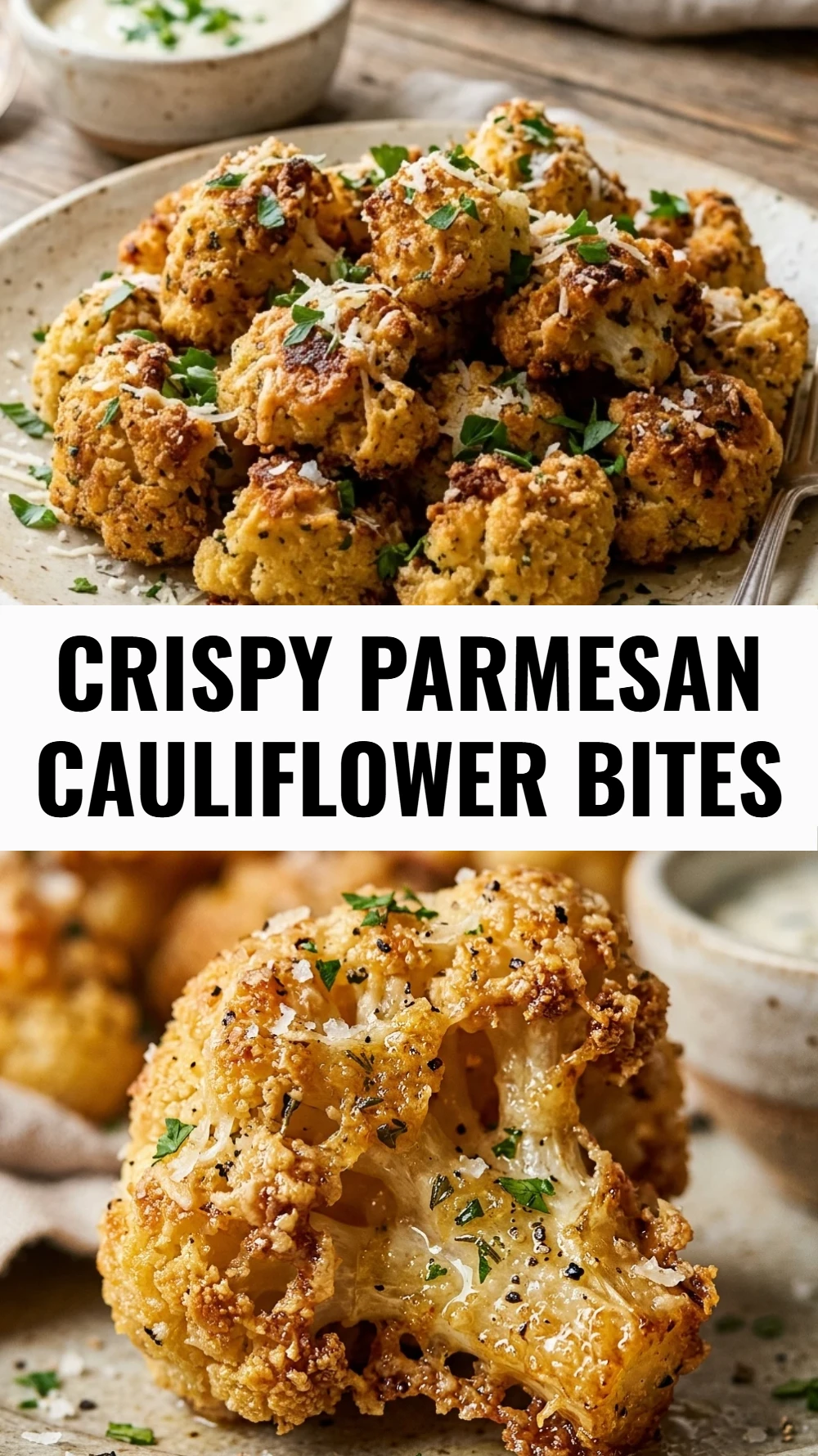 Crispy Parmesan Cauliflower Bites