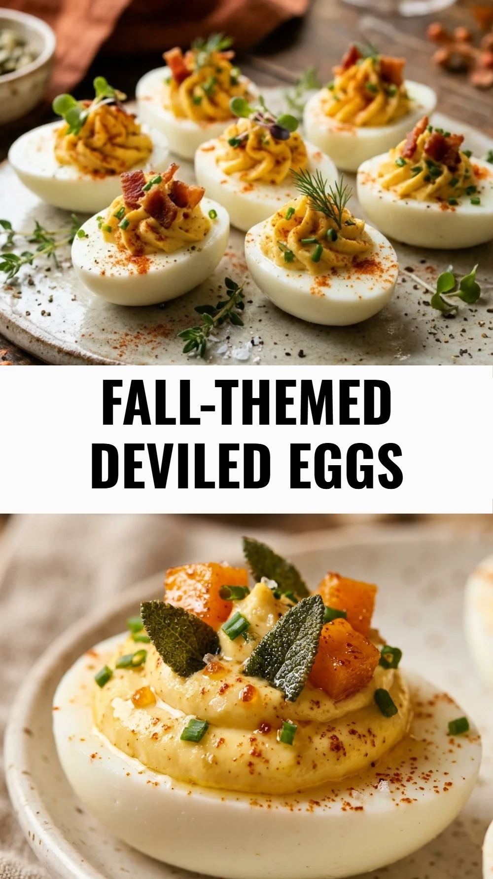 Fall-Themed Deviled Eggs