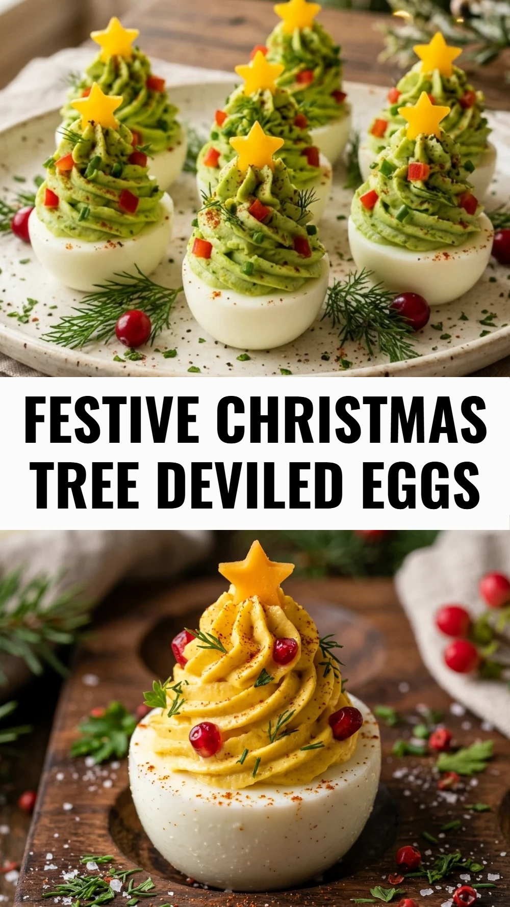 Festive Christmas Tree Deviled Eggs