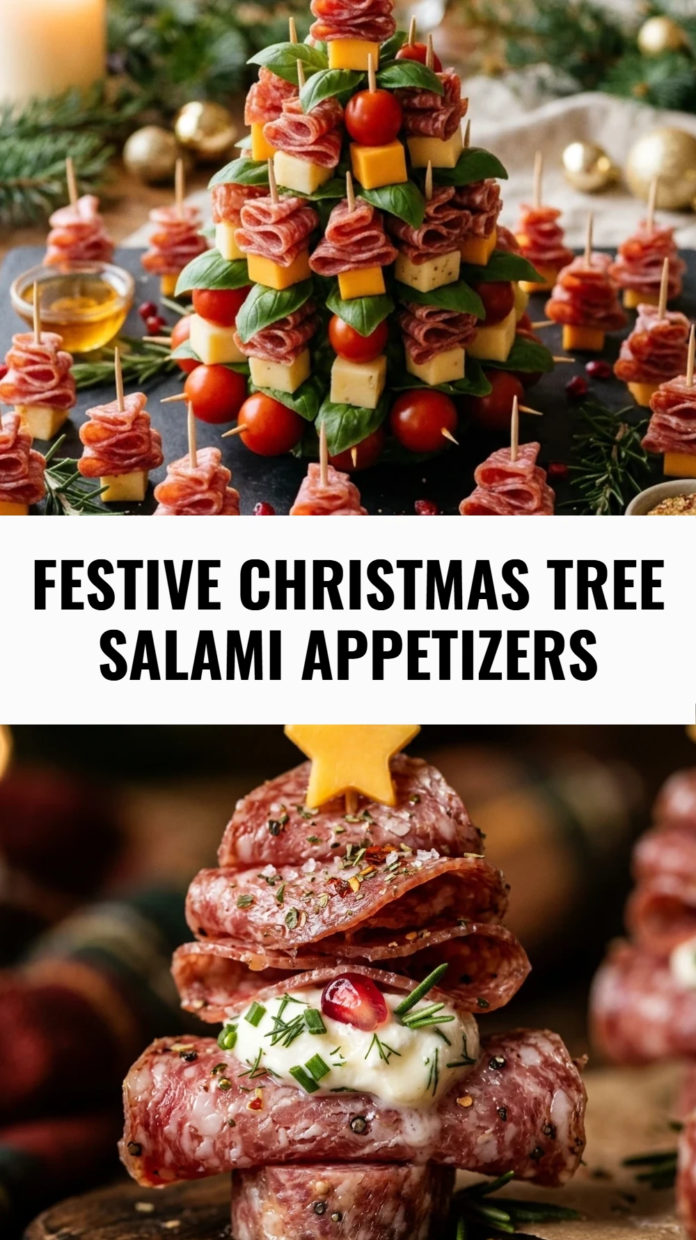 Festive Christmas Tree Salami Appetizers