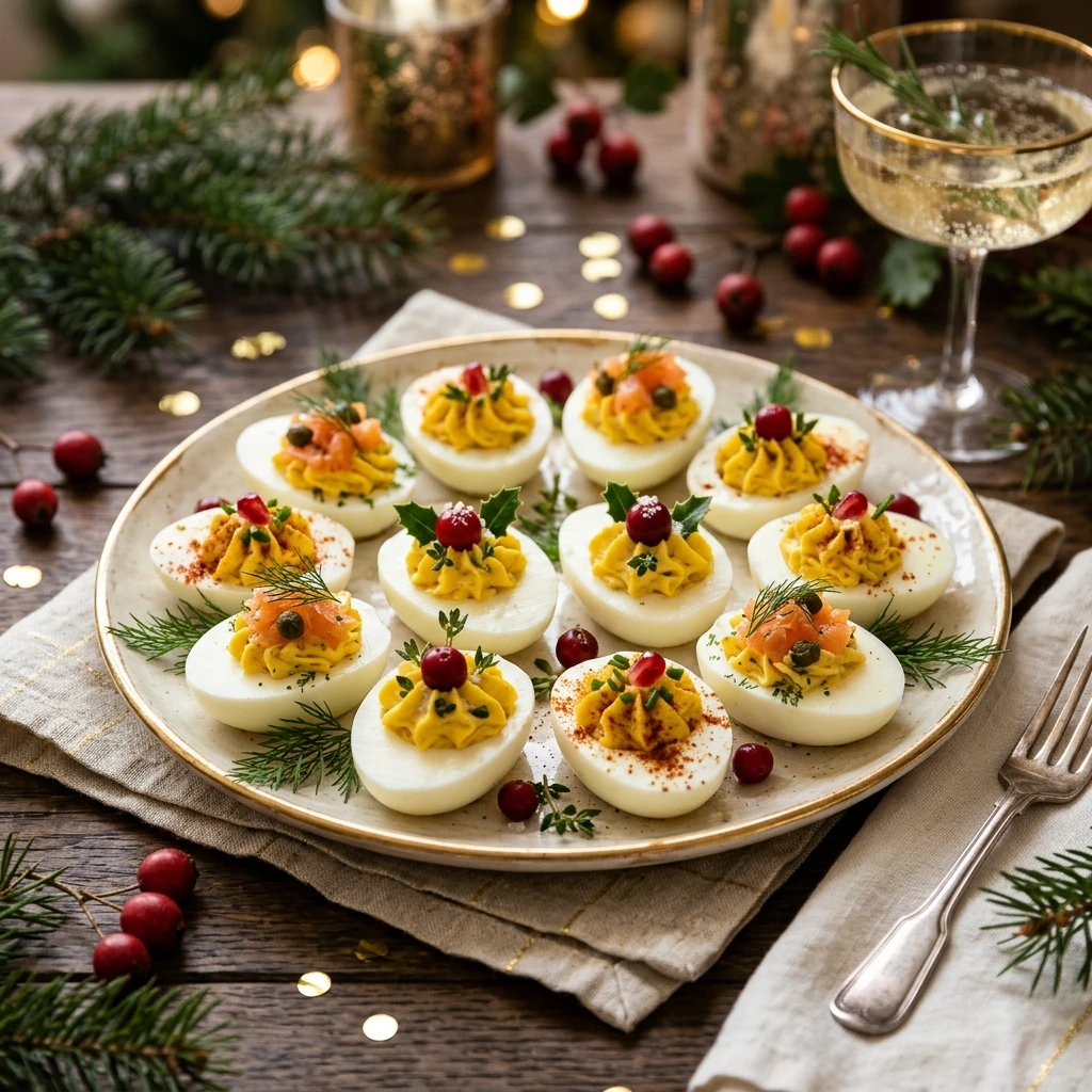 Festive Holiday Deviled Eggs