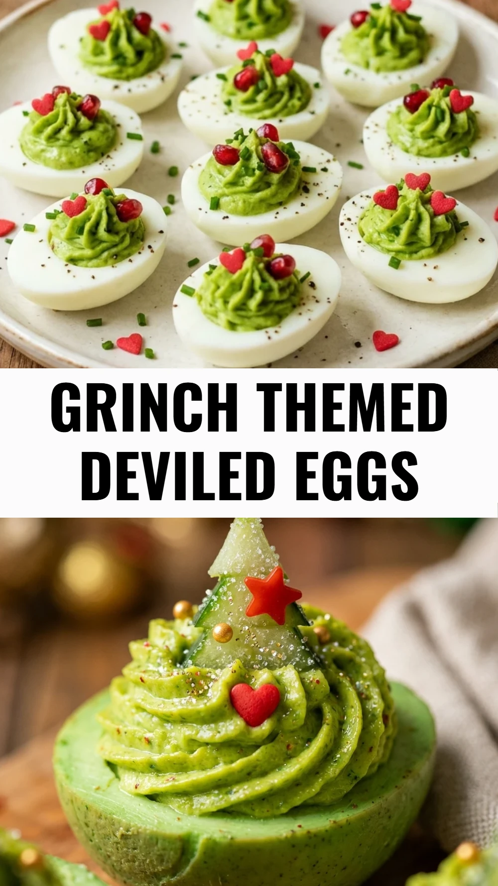 Grinch Themed Deviled Eggs