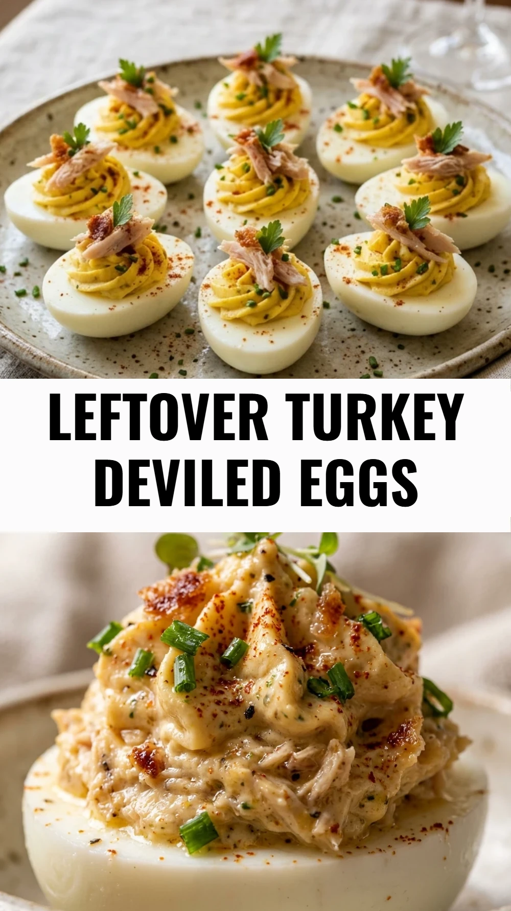 Leftover Turkey Deviled Eggs