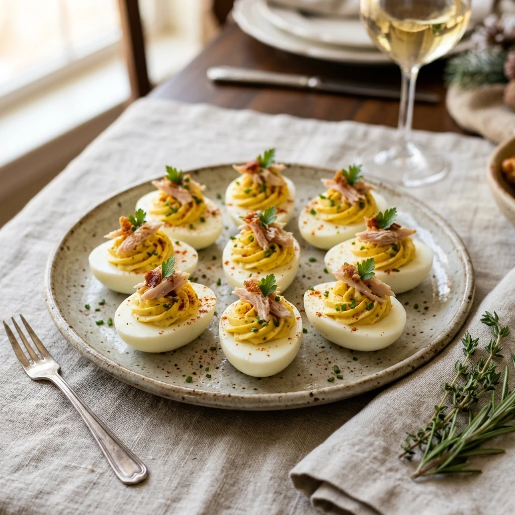Leftover Turkey Deviled Eggs
