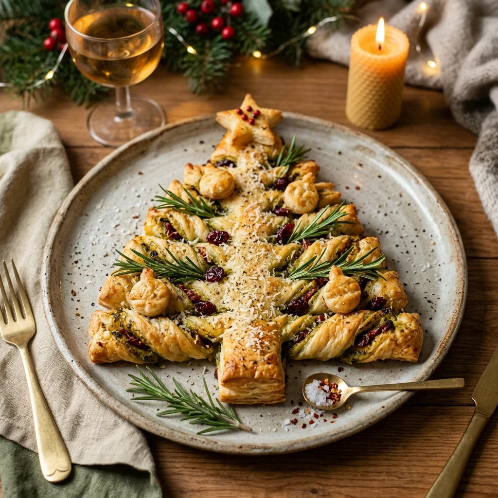 Puff Pastry Christmas Tree Appetizer