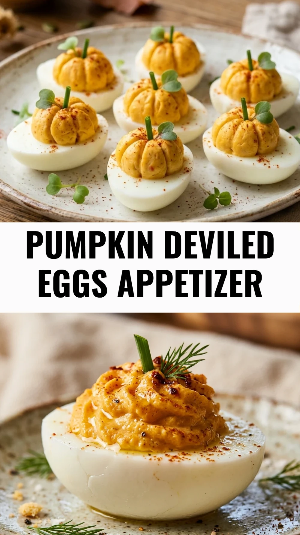 Pumpkin Deviled Eggs Appetizer