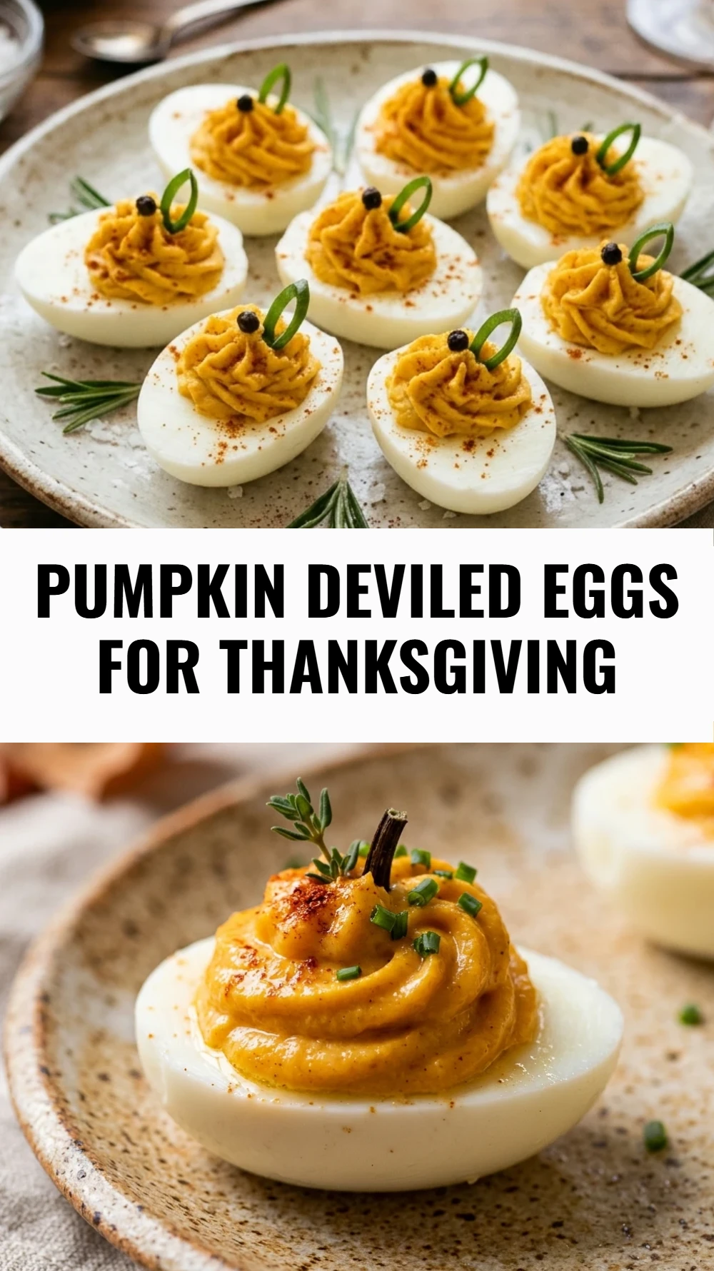 Pumpkin Deviled Eggs For Thanksgiving