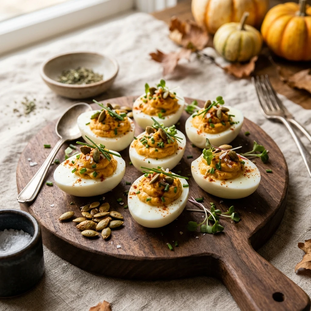 Pumpkin Deviled Eggs