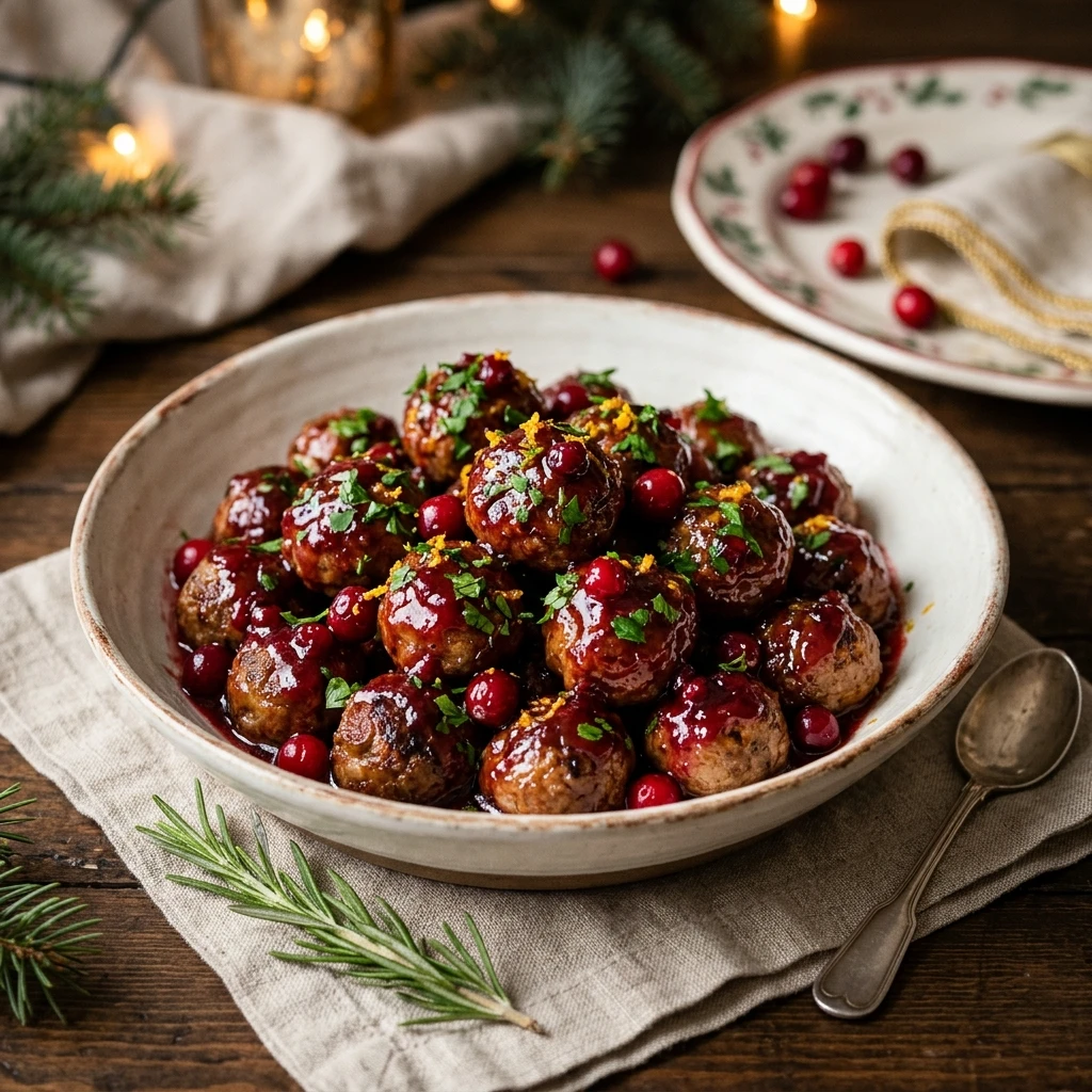 Quick Christmas Cranberry Meatballs