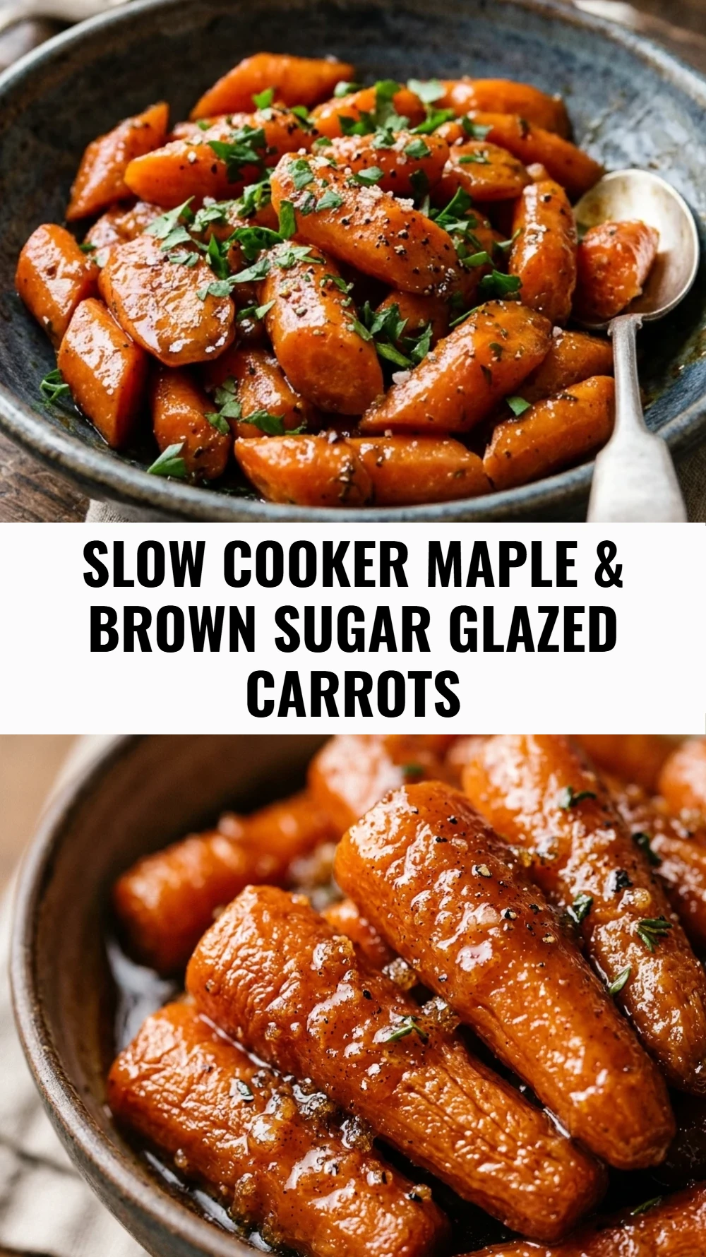 Slow Cooker Maple & Brown Sugar Glazed Carrots
