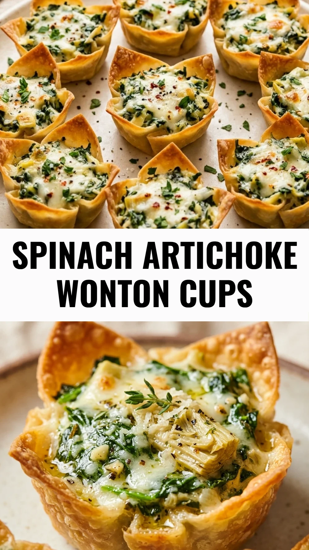 Spinach Artichoke Wonton Cups