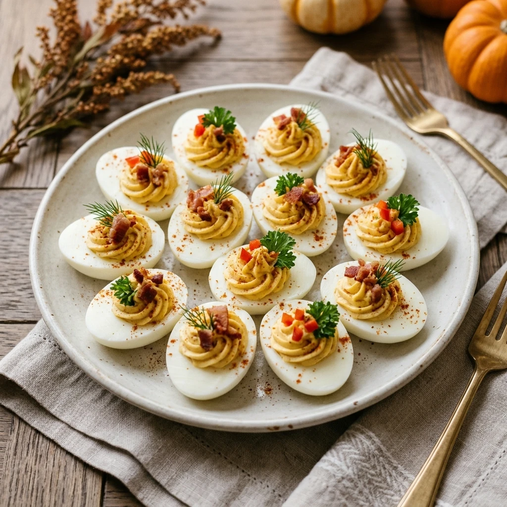 Thanksgiving deviled eggs