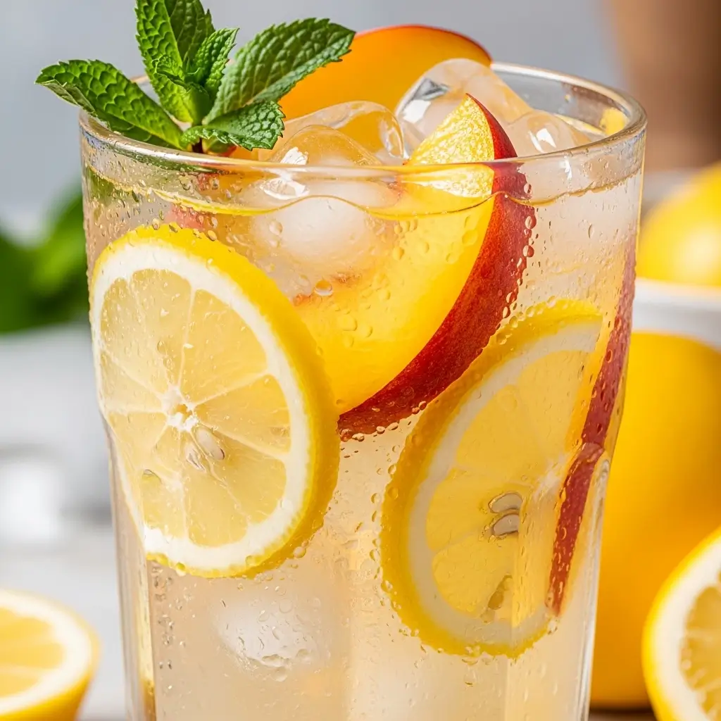 Sweet Tart Peach Lemonade For Summer