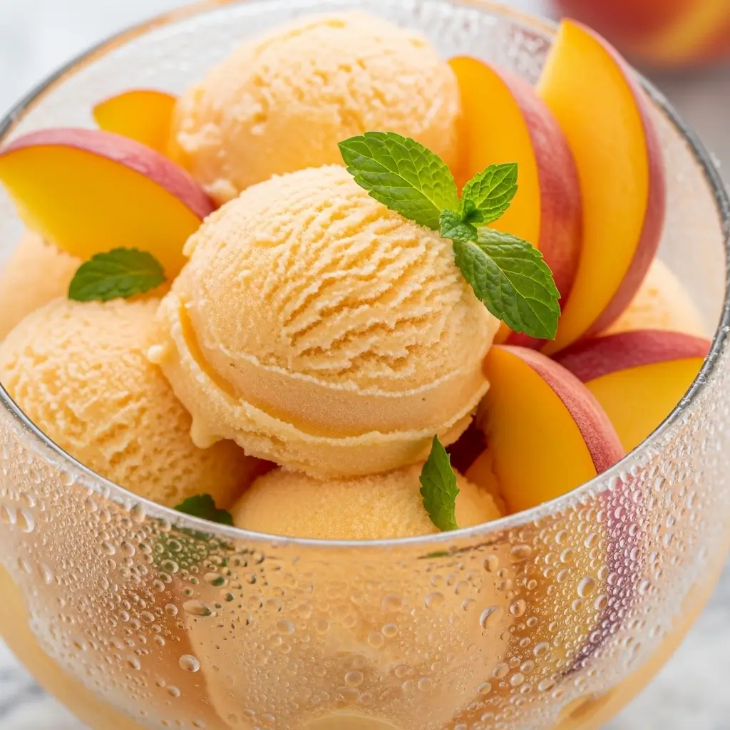 3 Ingredient Peach Sorbet