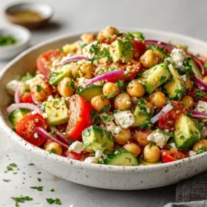 Chickpea Feta Avocado Salad
