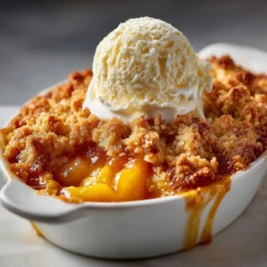 Dump And Bake Peach Cobbler