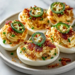 Loaded Jalapeño Popper Deviled Eggs