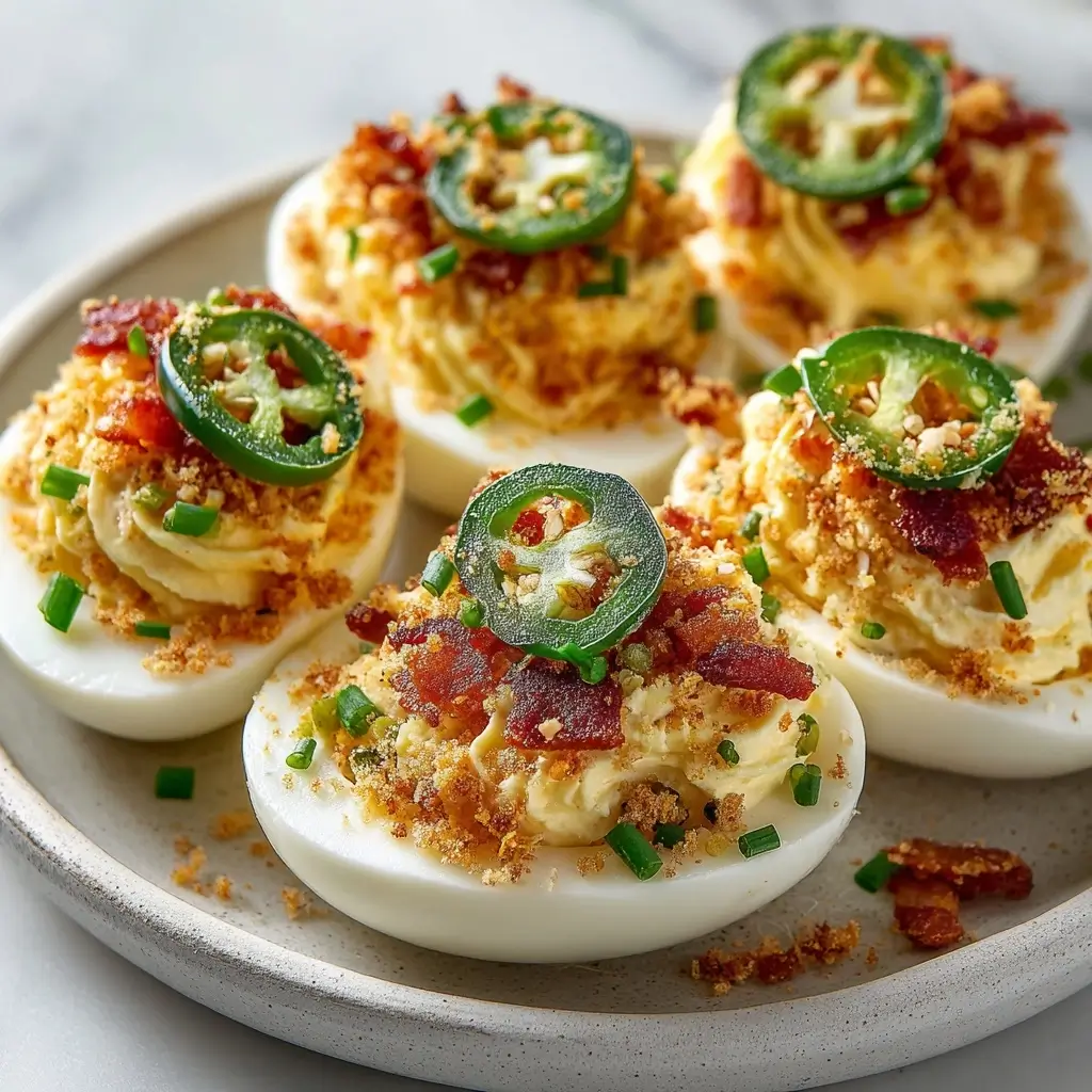 Loaded Jalapeño Popper Deviled Eggs
