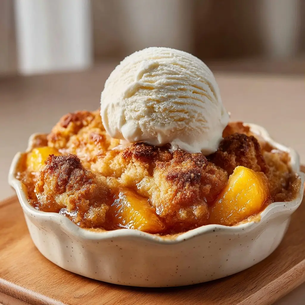 Old Fashioned Oven Baked Peach Cobbler