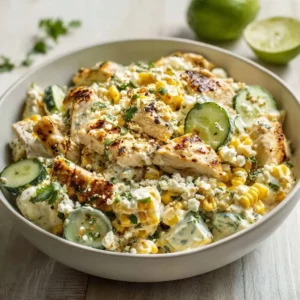 Street Corn Creamy Cucumber Chicken Salad