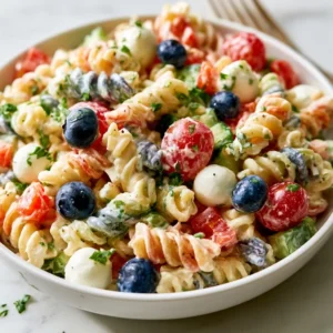 4th Of July Pasta Salad Red White Blue