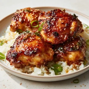Crispy Honey Garlic Chicken Thighs