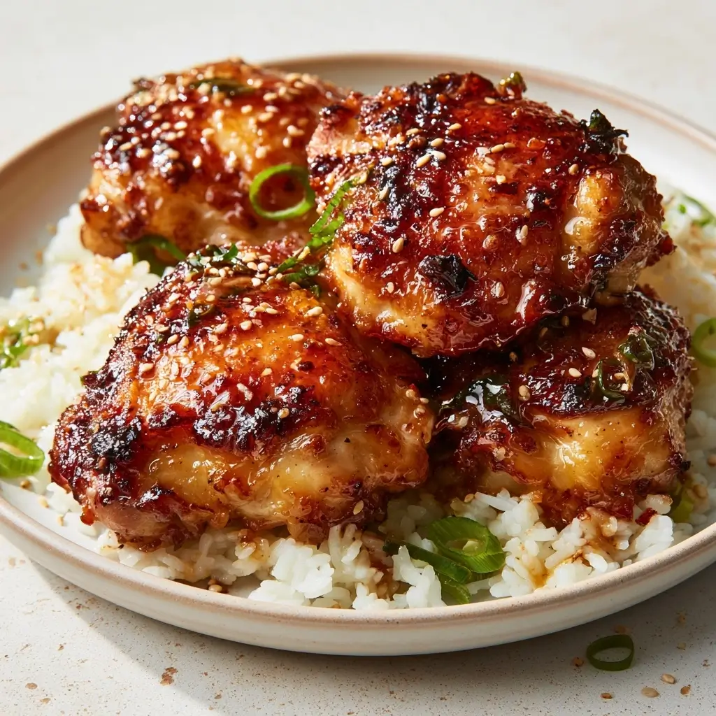 Crispy Honey Garlic Chicken Thighs