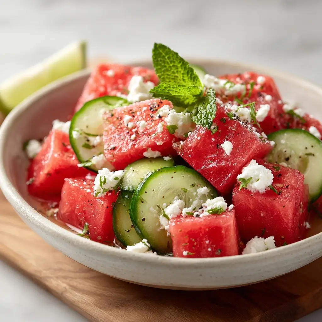 Fresh Watermelon Feta Salad For Hot Summer Days