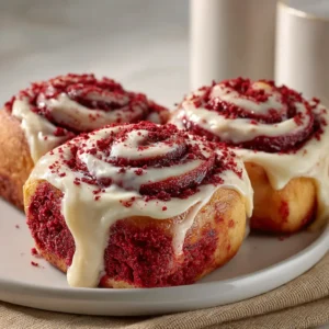 Heavenly Red Velvet Cinnamon Rolls