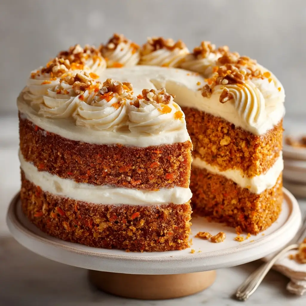Moist Homemade Carrot Cake With Cream Cheese Frosting