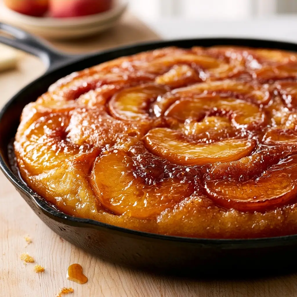 Southern Style Skillet Peach Upside Down Cake