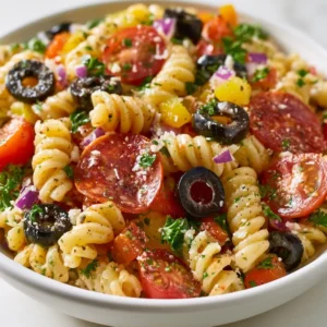 Zesty Italian Pasta Salad With Pepperoni And Olives