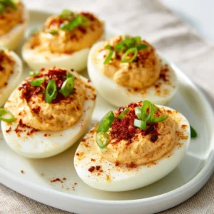 Creamy Spicy Chili Deviled Eggs