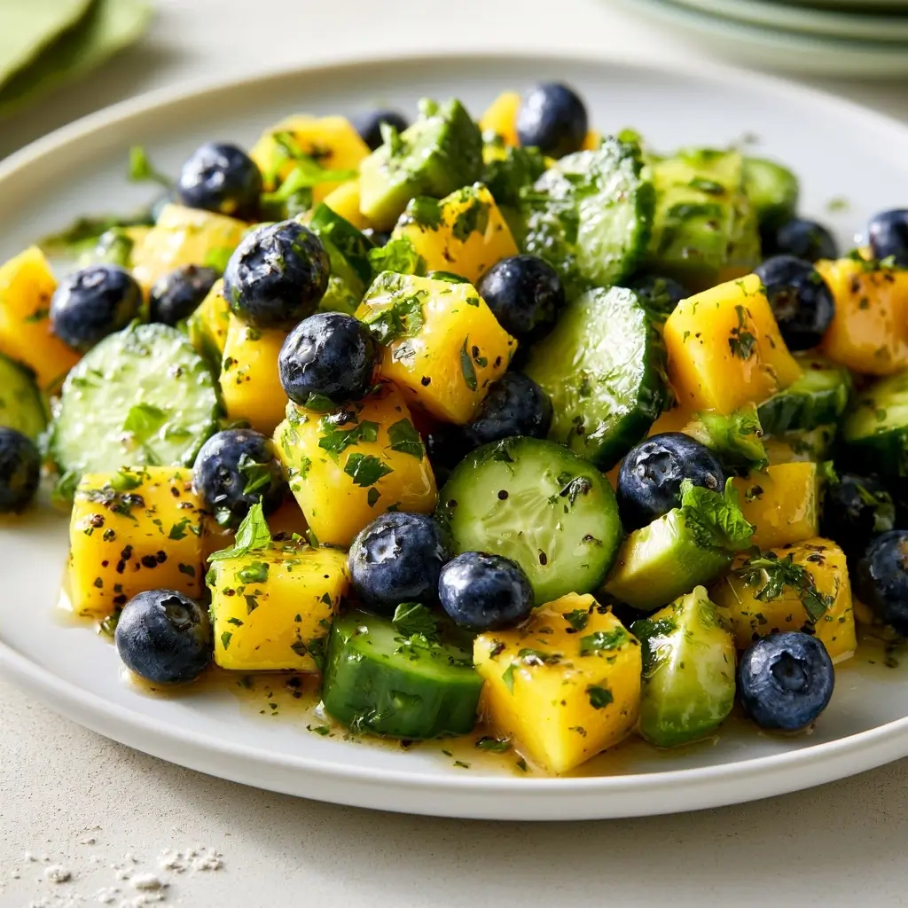 Mango Cucumber Salad With Blueberries And Avocado