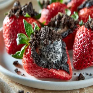 Oreo Truffle Stuffed Strawberries