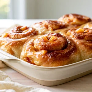 Peach Cobbler Cinnamon Rolls