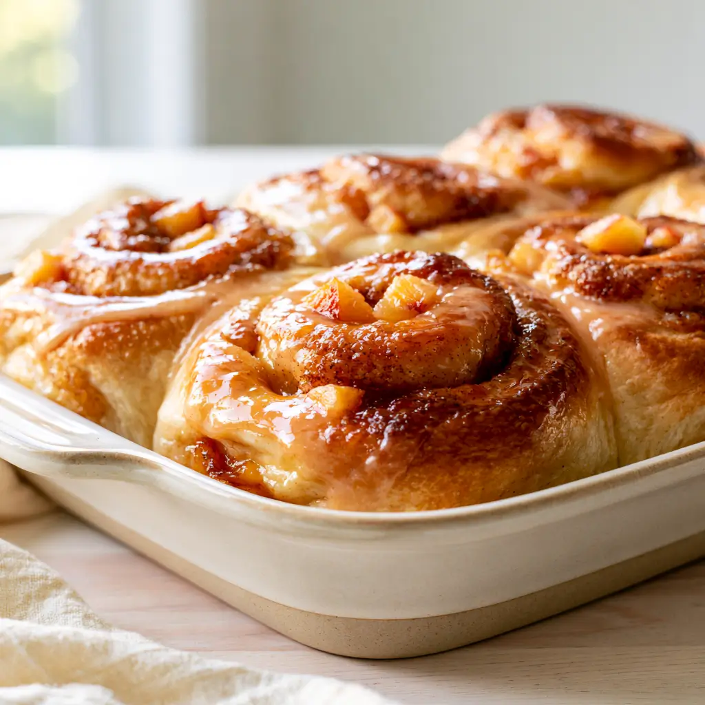 Peach Cobbler Cinnamon Rolls