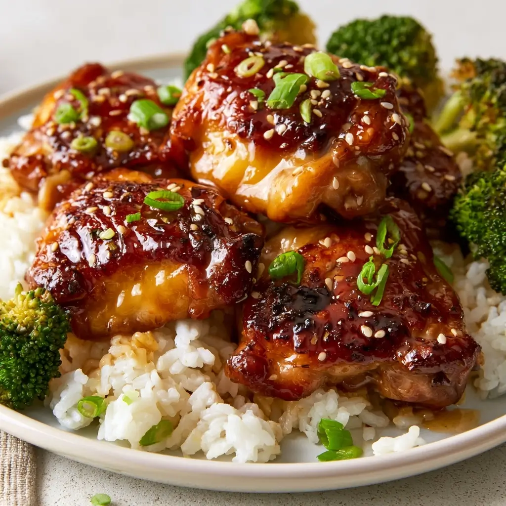 Sticky Honey Garlic Chicken Thighs