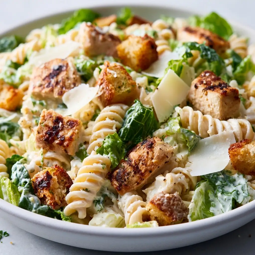 Easy Chicken Caesar Pasta Salad Recipe