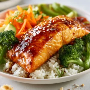 Honey Garlic Salmon Bowl For Weekly Meal Prep