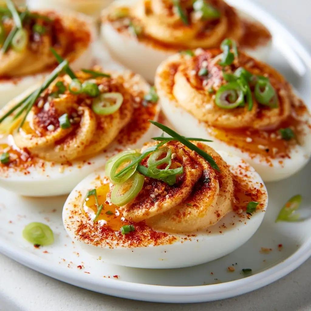 Honey Sriracha Deviled Eggs For Labor Day Platters