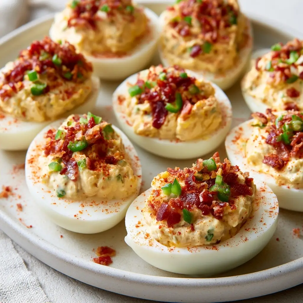 Smoky Bacon Jalapeño Deviled Eggs Crowd Favorite